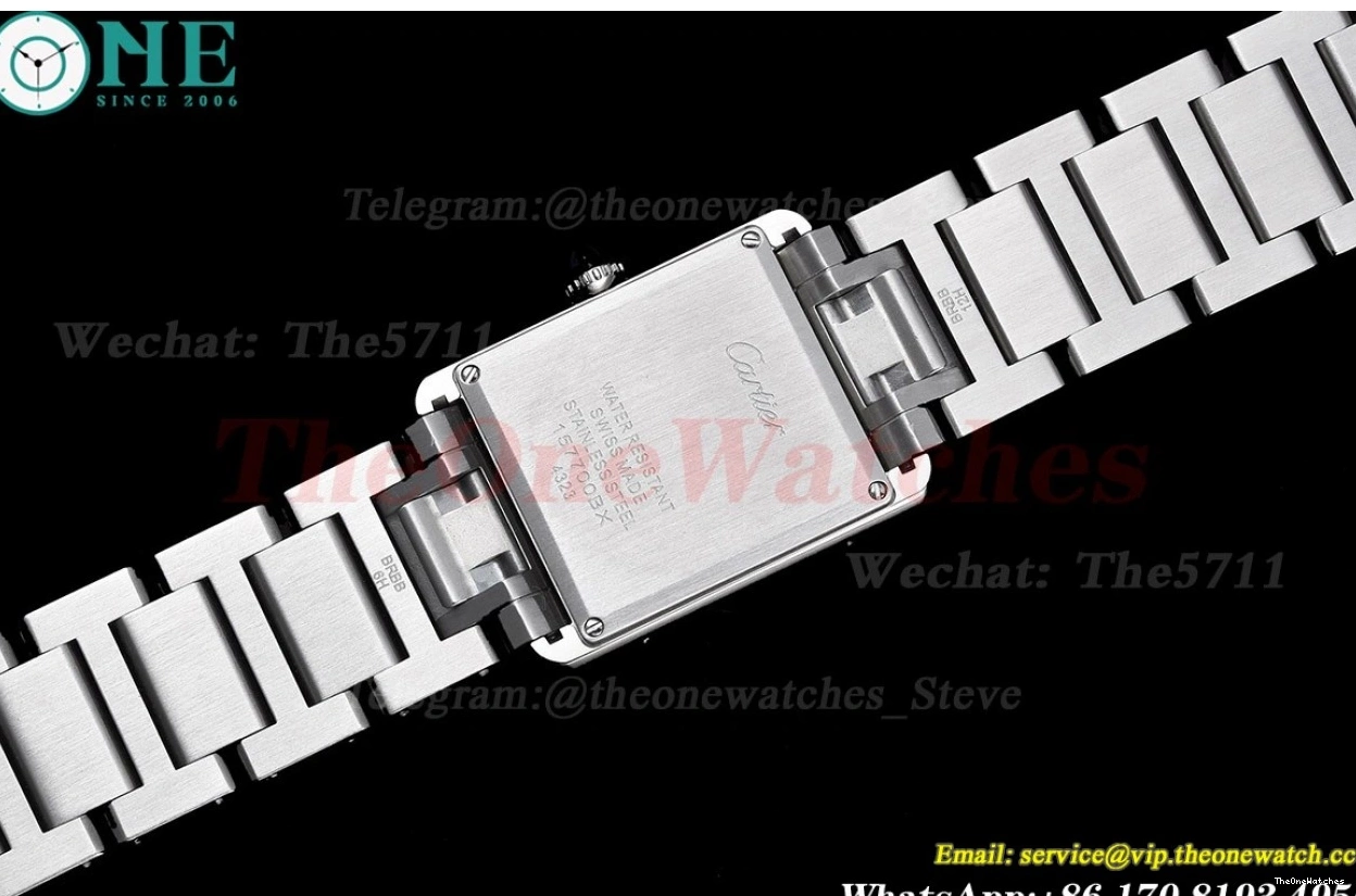 White Bracelet Diamond Bezel Tank K11F SS On Dial Must Quartz 0102